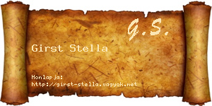 Girst Stella névjegykártya